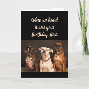 Verjaardag Baas Humor Van de Groep Boxer Hond Pret Kaart