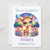 Verjaardag Baby Giraffe Fantasy Safari Kaart (Voorkant)