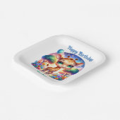 Verjaardag Baby Giraffe Fantasy Safari Papieren Bordje (Gebogen)