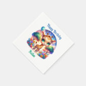 Verjaardag Baby Giraffe Fantasy Safari Servet (Hoek)