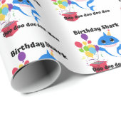 Verjaardag Baby Haai inpakpapier (Rol Hoek)