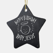 Verjaardag Baby Jesus - Religieus krijtbord Keramisch Ornament (Links)