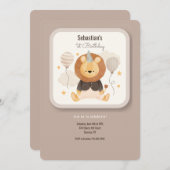 Verjaardag Baby Leeuw Uitnodiging (Voorkant / Achterkant)