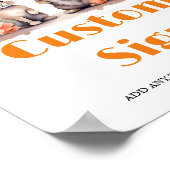 Verjaardag Baby shower PaashaasAangepaste feestbor Poster (Hoek)