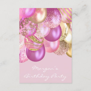 Verjaardag Baby Shower roze gouden Ballonnen feest Kaart