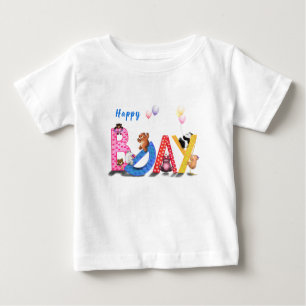 Verjaardag Baby T-shirt Happy Beren Party Funny