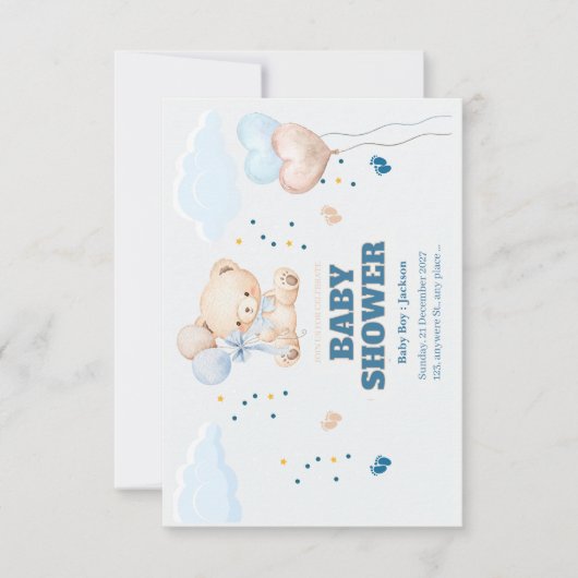 VERJAARDAG BABYSHOWER PERSONALISEER BEDANKKAART (Voorkant)