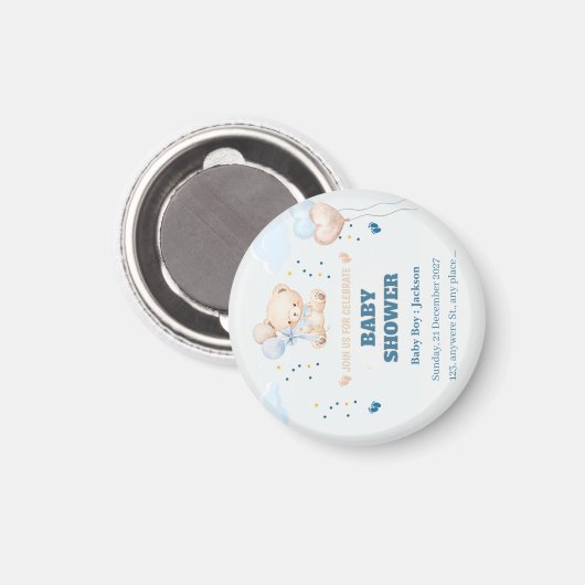 VERJAARDAG BABYSHOWER PERSONALISEER MAGNEET (Voorkant / Achterkant)