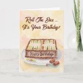Verjaardag Backgammon Chocolade Cake Kaart (Voorkant)