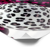 Verjaardag Baddie Pink & Black Leopard Glam Party Perfect Poster (Hoek)