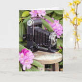 Verjaardag balgen camera kaart (Gele Bloem)