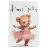 Verjaardag Ballerina Beer met Tutu Medium Cadeauzakje (Voorkant)