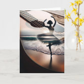 Verjaardag Ballerina danser in gitaar Kaart (Gele Bloem)