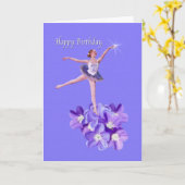 Verjaardag, Ballerina en Viooltjes Kaart (Gele Bloem)