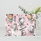 Verjaardag Ballerina Kaart (Staand voorkant)