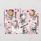 Verjaardag Ballerina Kaart (Voorkant / Achterkant)