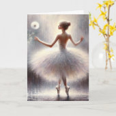 Verjaardag Ballerina met een paardenbloem Kaart (Gele Bloem)