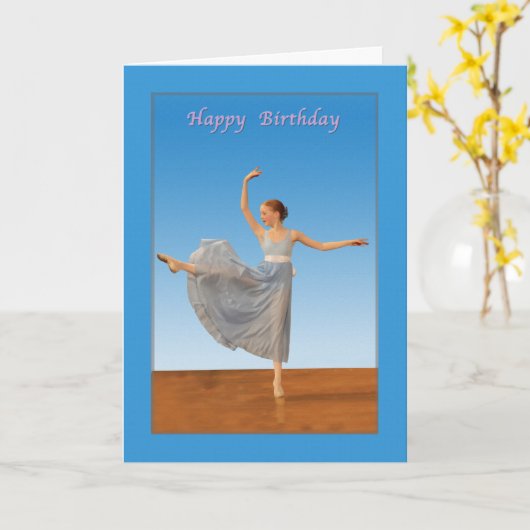 Verjaardag, Balletdanser Kaart (Gele Bloem)