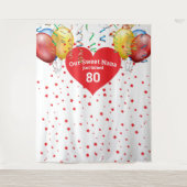 Verjaardag Ballon Achtergrond 80e Nana Photo Prop Wandkleed (Voorkant)