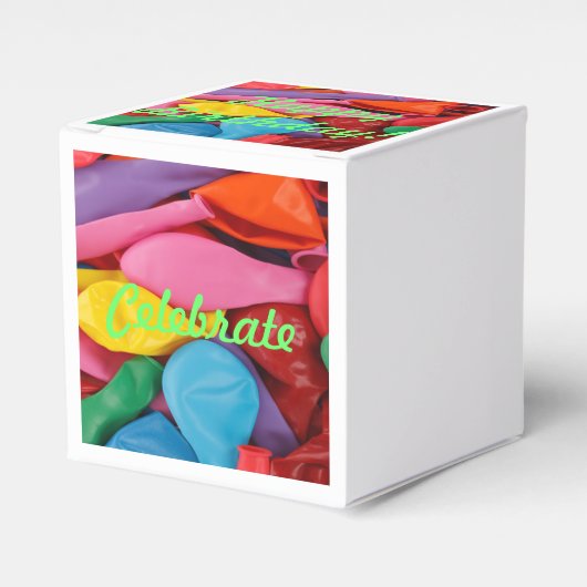 Verjaardag ballon doos! bedankdoosjes (Voorkant Zijde)