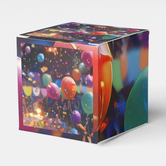 Verjaardag Ballon Gift Box – Kubus vorm Bedankdoosjes (Voorkant Zijde)