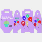 Verjaardag Ballonnen Groene Cupcake Bedankt Naam Bedankdoosjes (Ongevouwen)