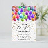 Verjaardag ballonnen met Augmented Reality AR Kaart (Staand voorkant)