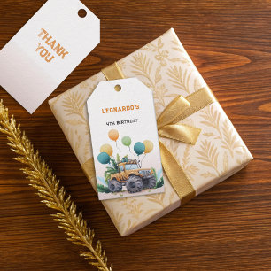 Verjaardag Ballonnen Monster Truck Oerwoud Safari Cadeaulabel