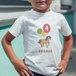 Verjaardag Ballonnen Paard Op Maat Gemaakt Kinder Shirts