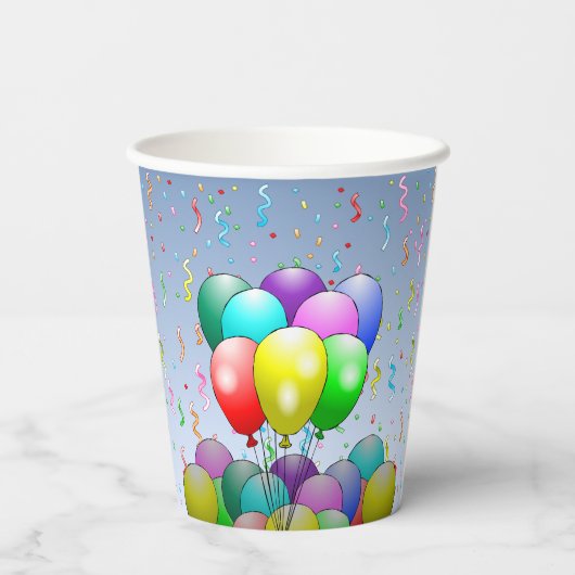 Verjaardag Ballonnen Papieren beker (Achterkant)