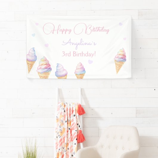 Verjaardag banner ijs. (Insitu)