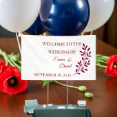 Verjaardag Banner Rood Zwart Bloemen | Elegante br