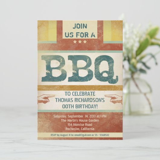 Verjaardag Barbecue Party Uitnodigingen stijl (Staand voorkant)