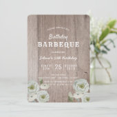 Verjaardag Barbeque BBQ Party Rozen Wood Invitatio Kaart (Staand voorkant)