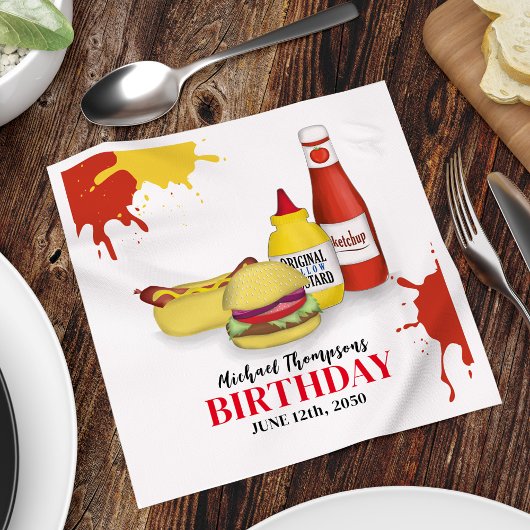 Verjaardag Barbeque Party BBQ Custom Cocktail Servet