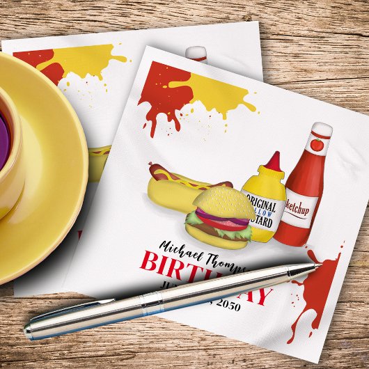Verjaardag Barbeque Party BBQ Custom Cocktail Servet