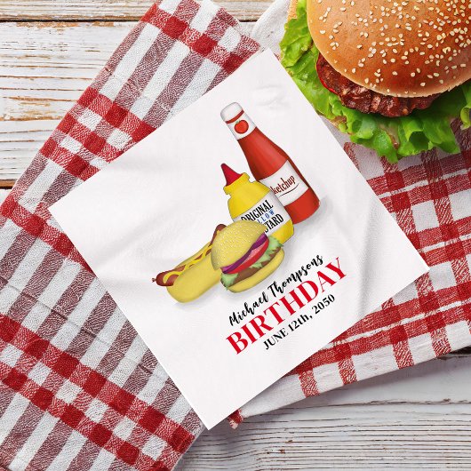 Verjaardag Barbeque Party BBQ Custom Servet