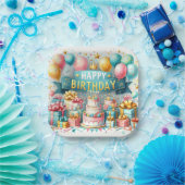 Verjaardag Bash Bliss Papieren Bordje (Feest)