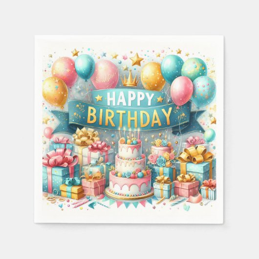 Verjaardag Bash Bliss Servet (Voorkant)