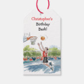 Verjaardag Bash: Hoops en hype Dank je wel Cadeaulabel (Voorkant)