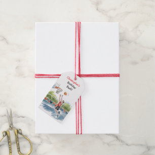 Verjaardag Bash: Hoops en hype Dank je wel Cadeaulabel