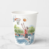 Verjaardag Bash: Hoops en Hype Papieren Bekers (Achterkant)