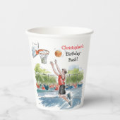 Verjaardag Bash: Hoops en Hype Papieren Bekers (Voorkant)