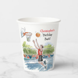 Verjaardag Bash: Hoops en Hype Papieren Bekers