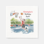 Verjaardag Bash: Hoops en Hype Servet (Voorkant)