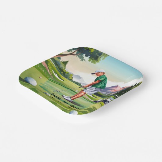 Verjaardag Bash op het groen Papieren Bordje (Gebogen)