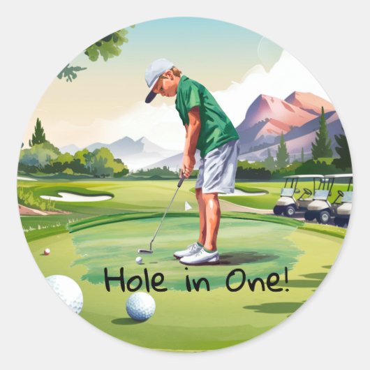 Verjaardag Bash op het groen Ronde Sticker (Voorkant)