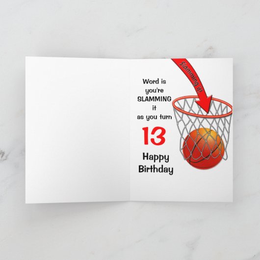 VERJAARDAG - Basketbal - 13E Kaart (Binnen)