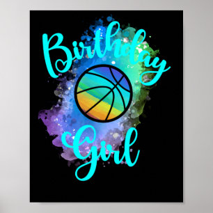 Verjaardag basketbal meisje poster
