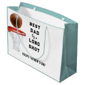 Verjaardag basketbal vader groot cadeauzakje (Achterkant Gekanteld)
